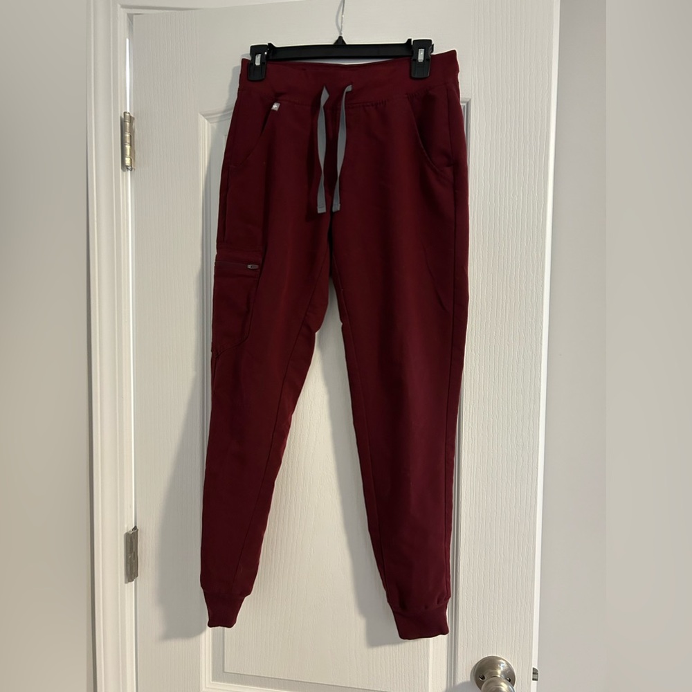 FIGS Burgundy Zamora Jogger Scrub Pants